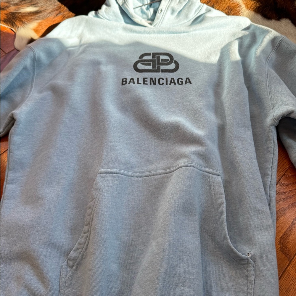 Balenciaga heavyweight hoodie Light baby blue hoody size Large - Picture 11 of 16